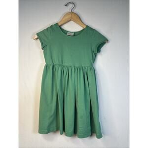 Hanna Andersson MINTY GREEN 120CM girls PLAY DRESS size 6 7 100% cotton